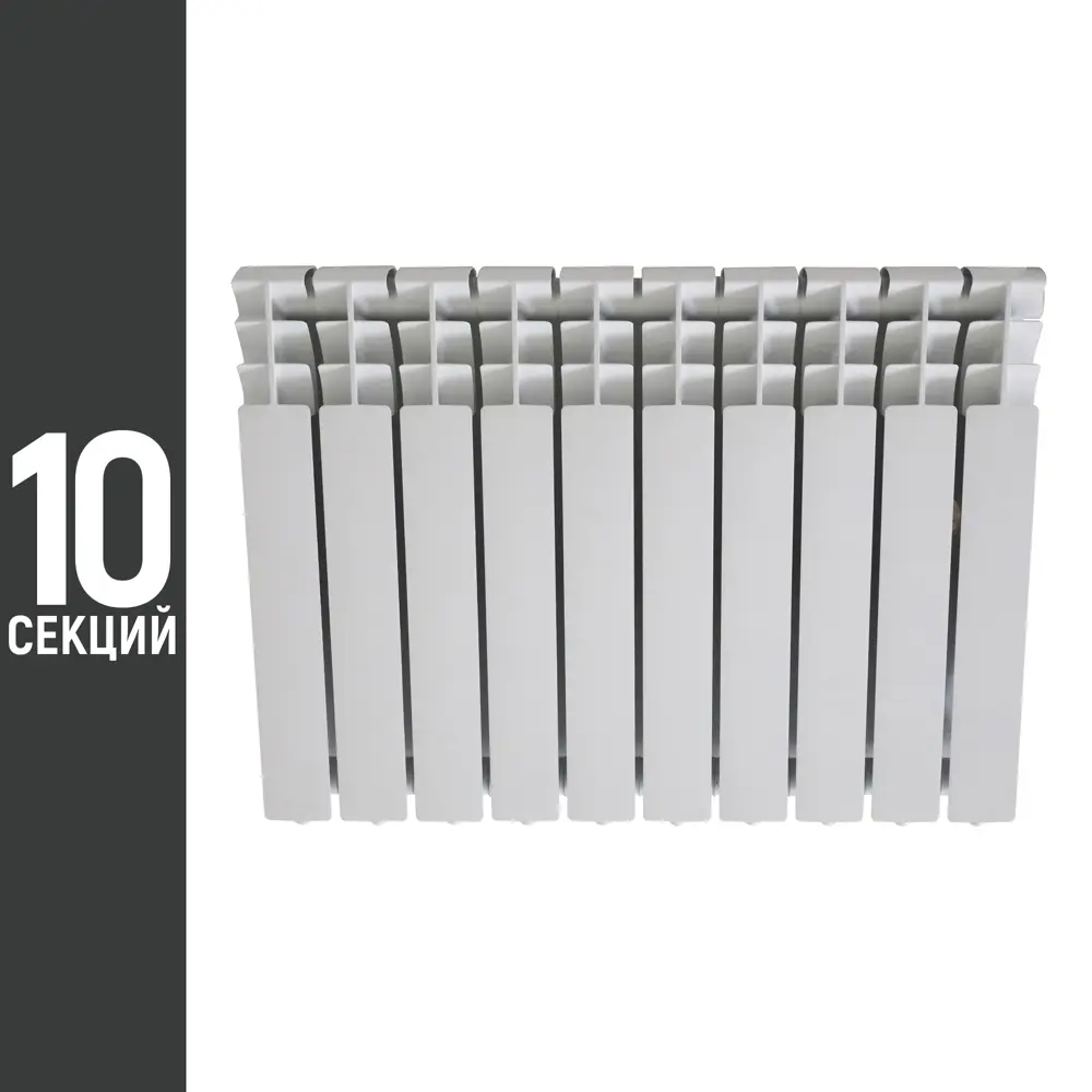 Фото Радиатор Aqualink 500 10 секций боковое подключение биметалл белый