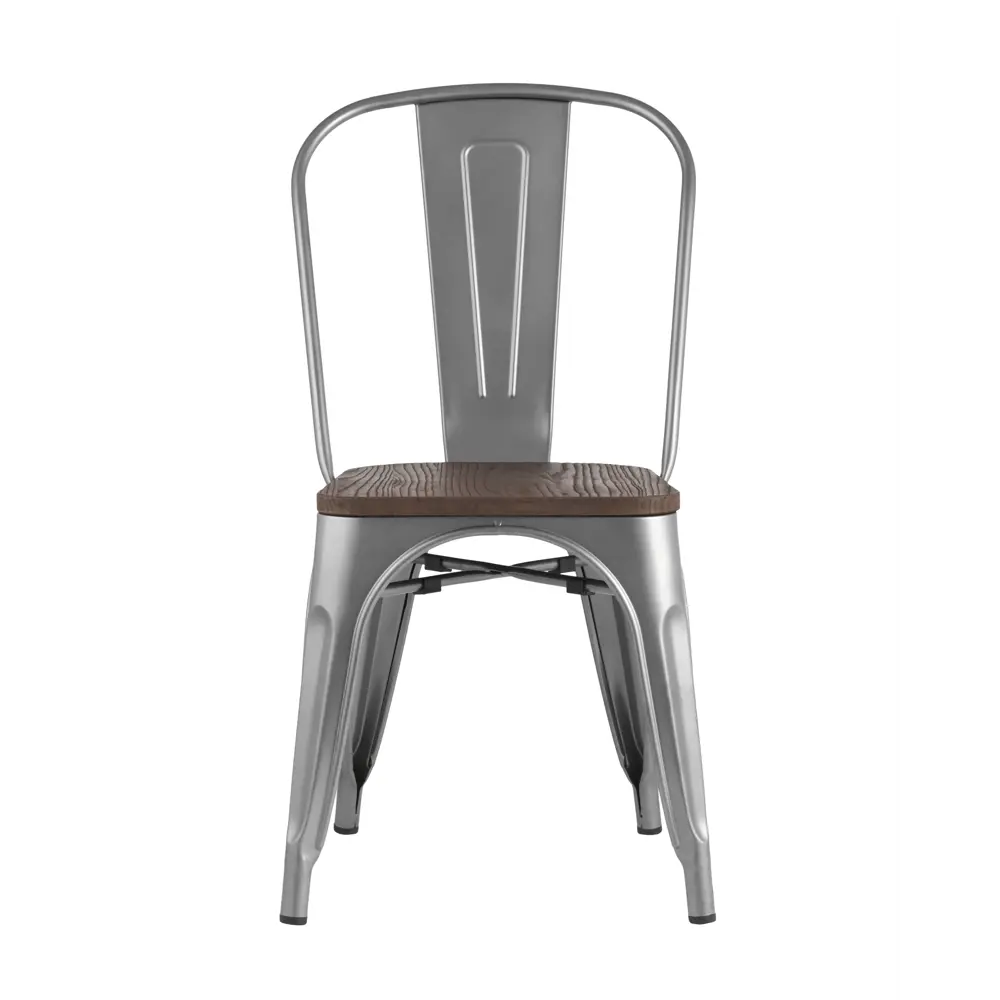 Фото 3 Стул кухонный Стул груп Tolix Wood 84x51x45 см дерево цвет серебристый Фото 3 Стул кухонный Стул груп Tolix Wood 84x51x45 см дерево цвет серебристый