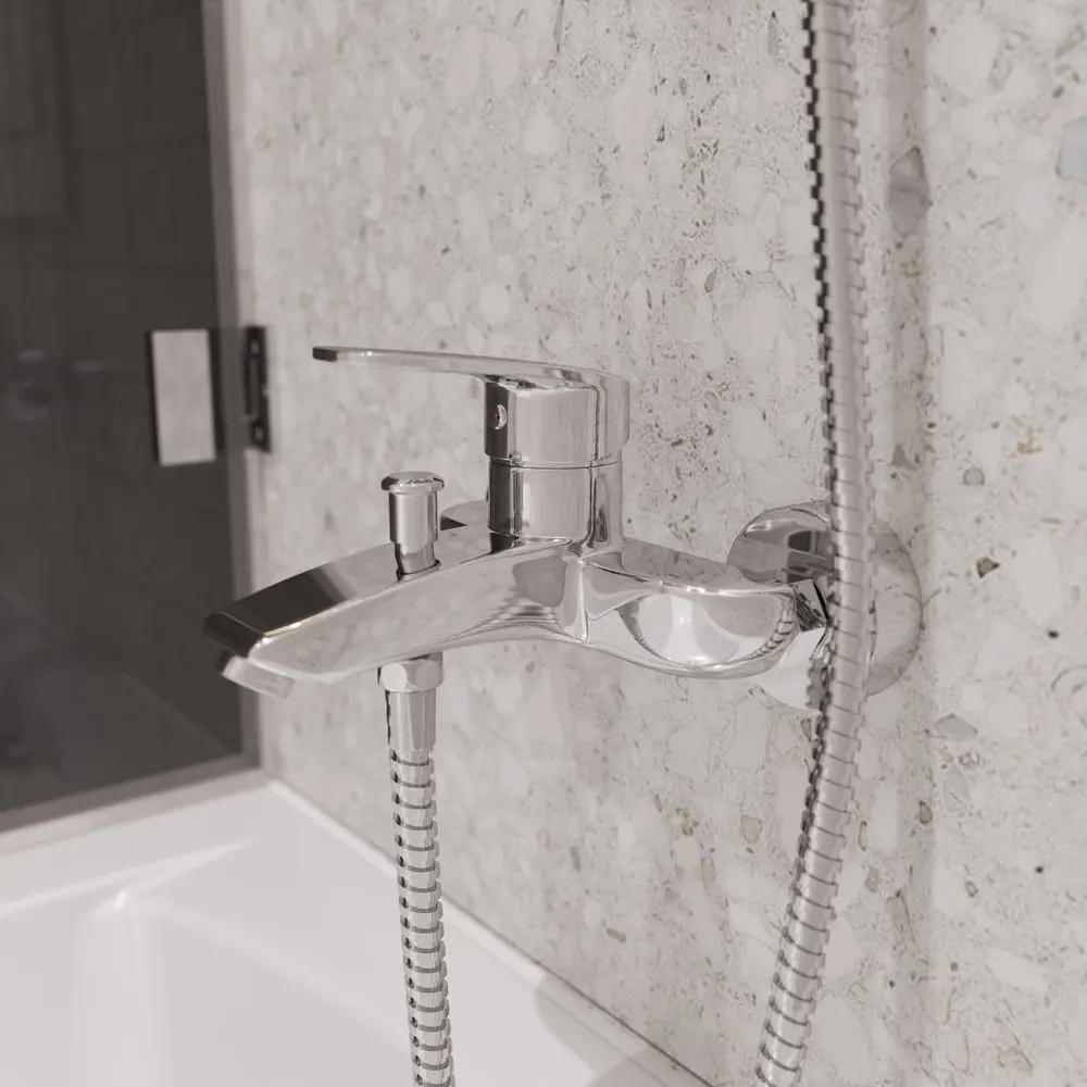 Фото 4 Смеситель для ванны Mega 565814 однорычажный цвет хром Фото 4 Смеситель для ванны Mega 565814 однорычажный цвет хром