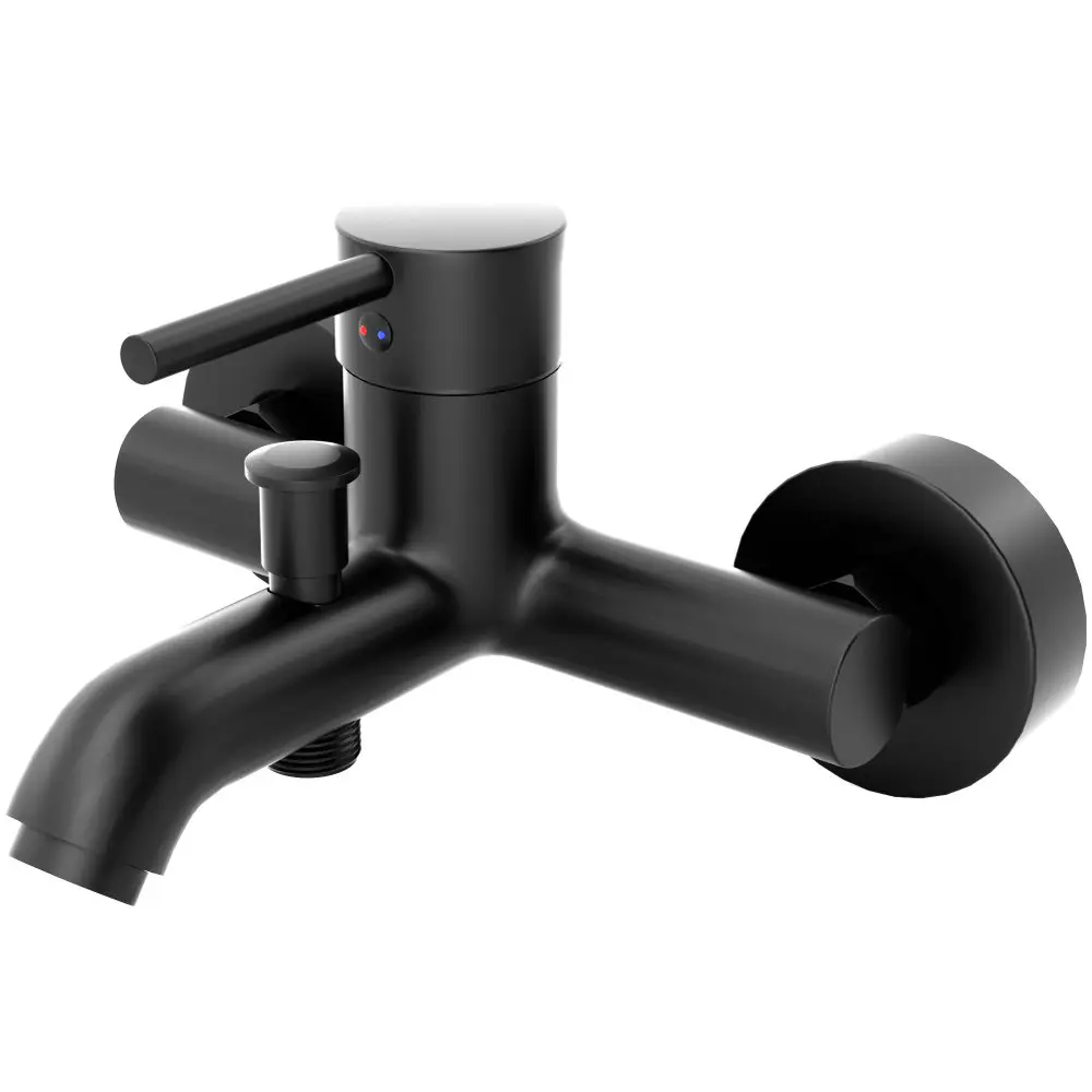 Фото 4 Смеситель для ванны Mega 576128 однорычажный с душевой лейкой цвет черный Фото 4 Смеситель для ванны Mega 576128 однорычажный с душевой лейкой цвет черный