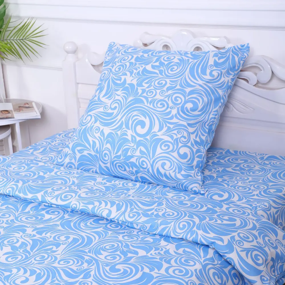 Фото 2 Комплект постельного белья Атра 9460413, полутораспальный, бязь цвет синий Фото 2 Комплект постельного белья Атра 9460413, полутораспальный, бязь цвет синий