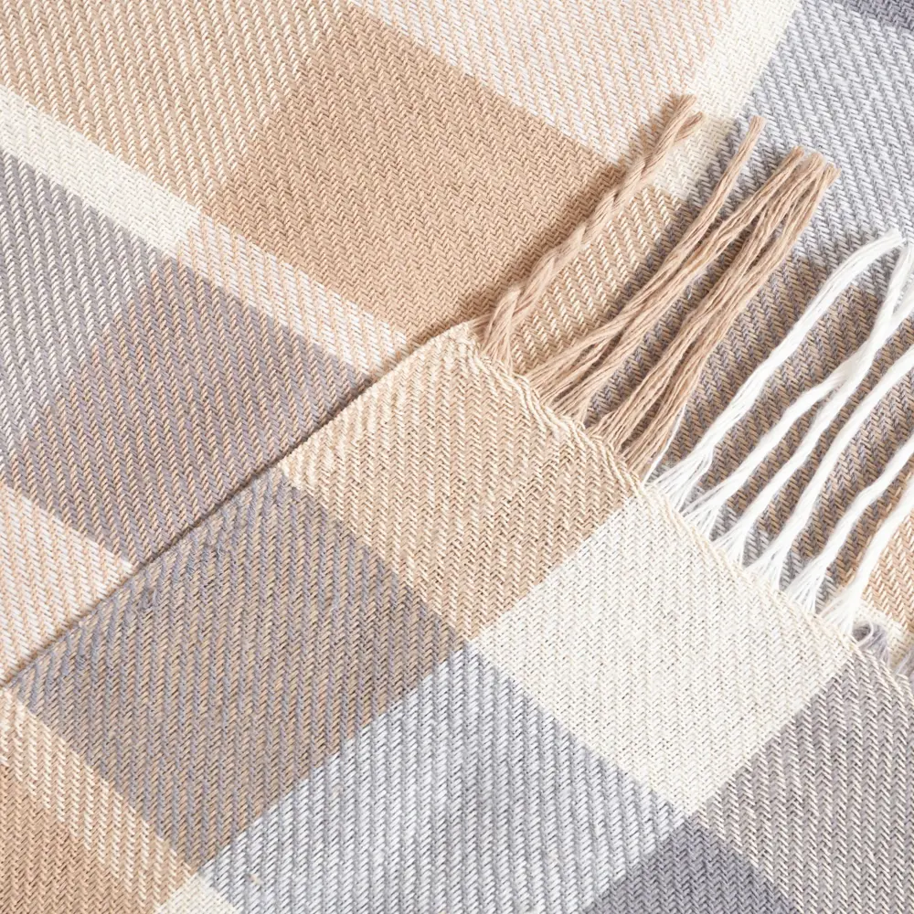 Фото 3 Плед Влади 9668600, 200x140 см, хлопок, цвет бежевый Фото 3 Плед Влади 9668600, 200x140 см, хлопок, цвет бежевый