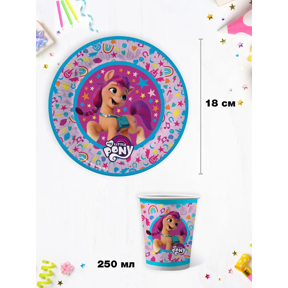 Фото 3 Набор одноразовой посуды ND Play My Little Pony 24 предмета 12 персон бумага цвет разноцветный Фото 3 Набор одноразовой посуды ND Play My Little Pony 24 предмета 12 персон бумага цвет разноцветный