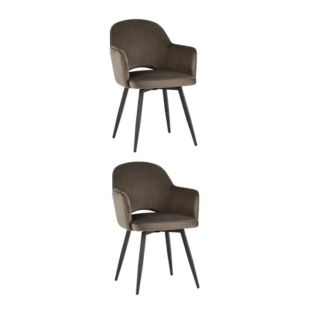 Фото 2 Комплект кухонных стульев 2 шт Стул груп Венера 64x85x49 см велюр цвет коричневый