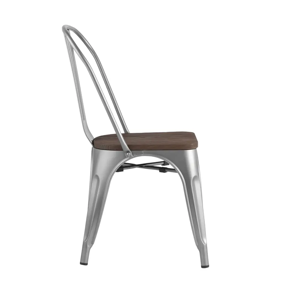 Фото 3 Комплект кухонных стульев 2 шт Стул груп Tolix wood 85x51x36 см дерево цвет серебристый Фото 3 Комплект кухонных стульев 2 шт Стул груп Tolix wood 85x51x36 см дерево цвет серебристый