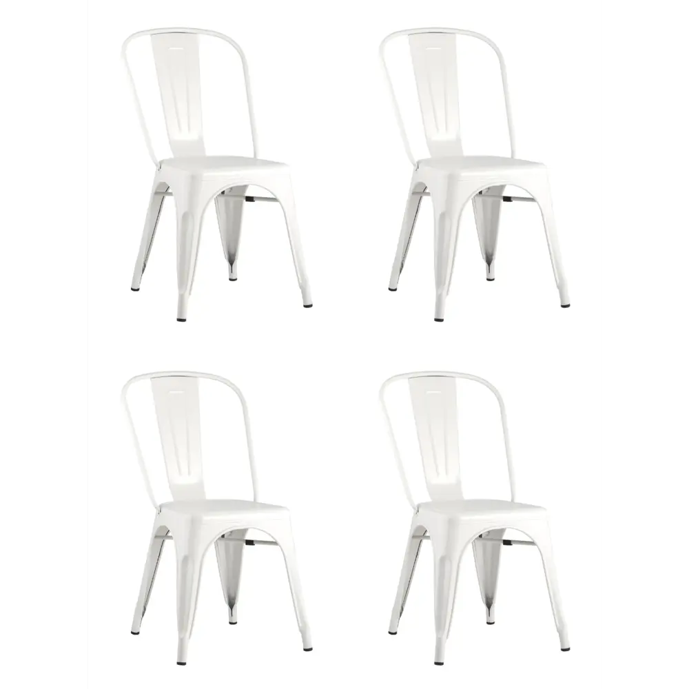 Фото 2 Комплект кухонных стульев 4 шт Стул груп Tolix 85x51.5x45 см металл цвет белый Фото 2 Комплект кухонных стульев 4 шт Стул груп Tolix 85x51.5x45 см металл цвет белый