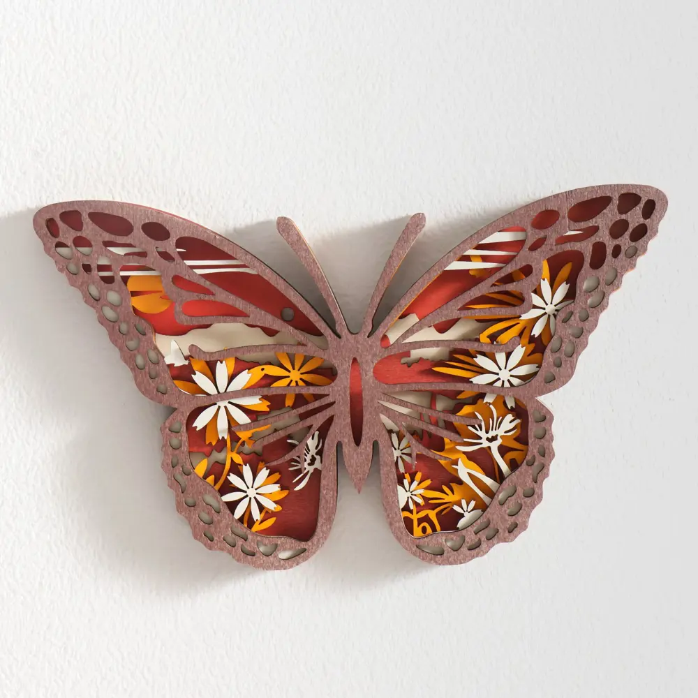 Фото 2 Панно декоративное Бабочка Цветочная поляна 14.3x24 см