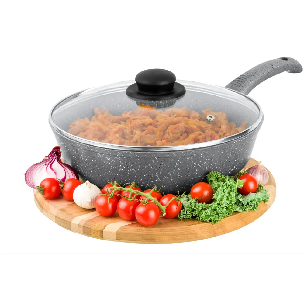 Фото Сковорода с крышкой Elan gallery Гармония вкуса 26 см алюминий цвет серый Фото Сковорода с крышкой Elan gallery Гармония вкуса 26 см алюминий цвет серый