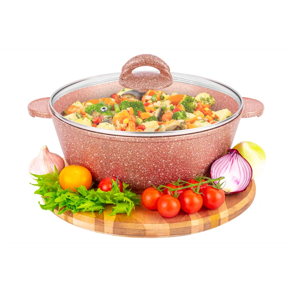 Фото Жаровня с крышкой Elan gallery Гармония вкуса 26 см алюминий цвет светло-коричневый Фото Жаровня с крышкой Elan gallery Гармония вкуса 26 см алюминий цвет светло-коричневый