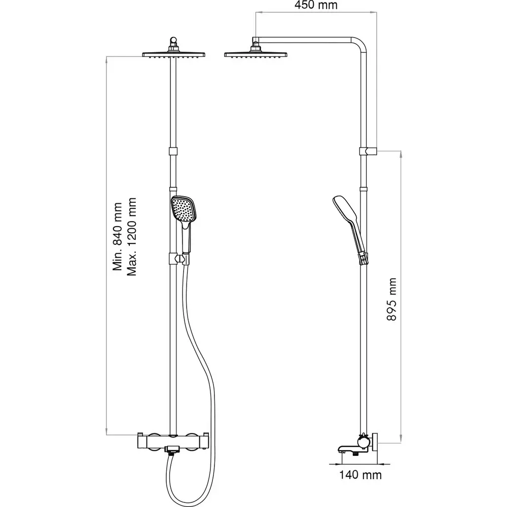 Фото 4 Душевая стойка Teska Dk 3301c 585875 1 режимная цвет хром