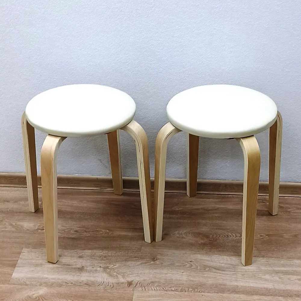 Фото 4 Комплект табуретов 2 шт Solarius 36x45x36 см дерево цвет белый Фото 4 Комплект табуретов 2 шт Solarius 36x45x36 см дерево цвет белый