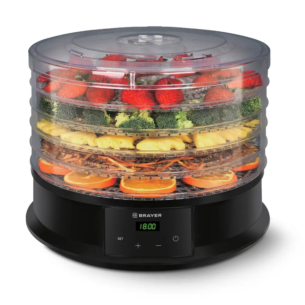 Фото Сушилка для овощей и фруктов Brayer BR1902 250 Вт 5 ярусов цвет черный Фото Сушилка для овощей и фруктов Brayer BR1902 250 Вт 5 ярусов цвет черный