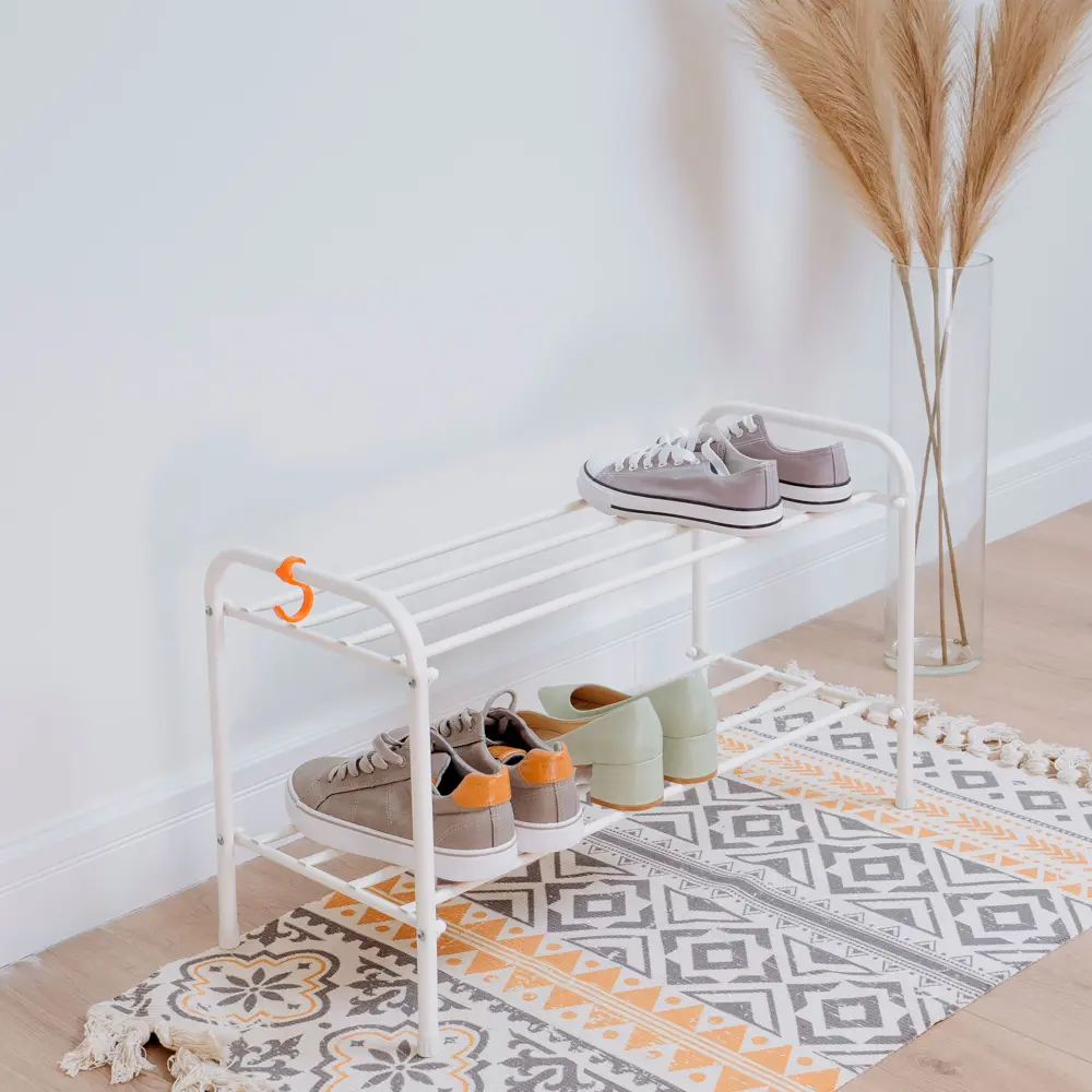 Фото 4 Обувница Зми Альфа 22 65x40x30 см 2 полки металл цвет белый