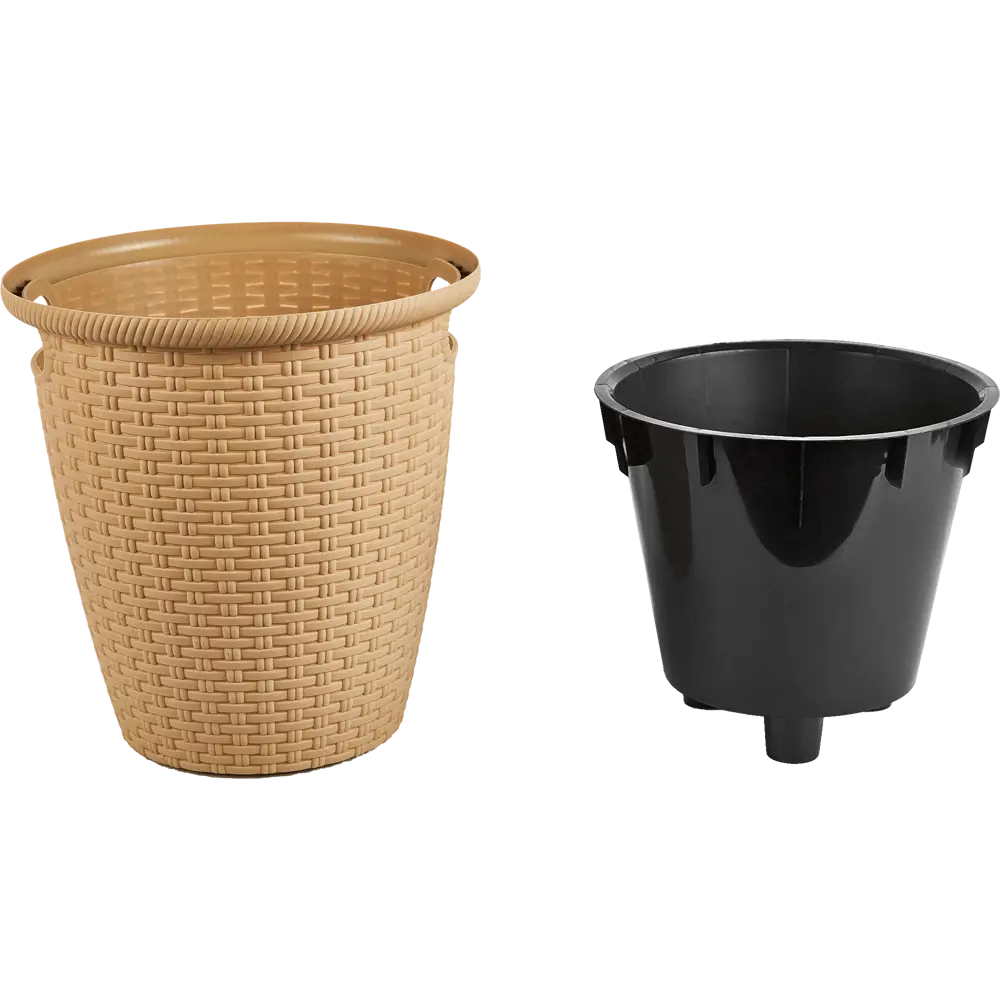 Фото 2 Кашпо для цветов Ingreen Rattan ø26.6 см v10 л пластик бежевый Фото 2 Кашпо для цветов Ingreen Rattan ø26.6 см v10 л пластик бежевый