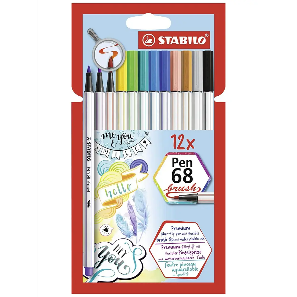 Фото Маркер для скетчинга Stabilo Pen 68 brush 568/12-21, 12 шт Фото Маркер для скетчинга Stabilo Pen 68 brush 568/12-21, 12 шт