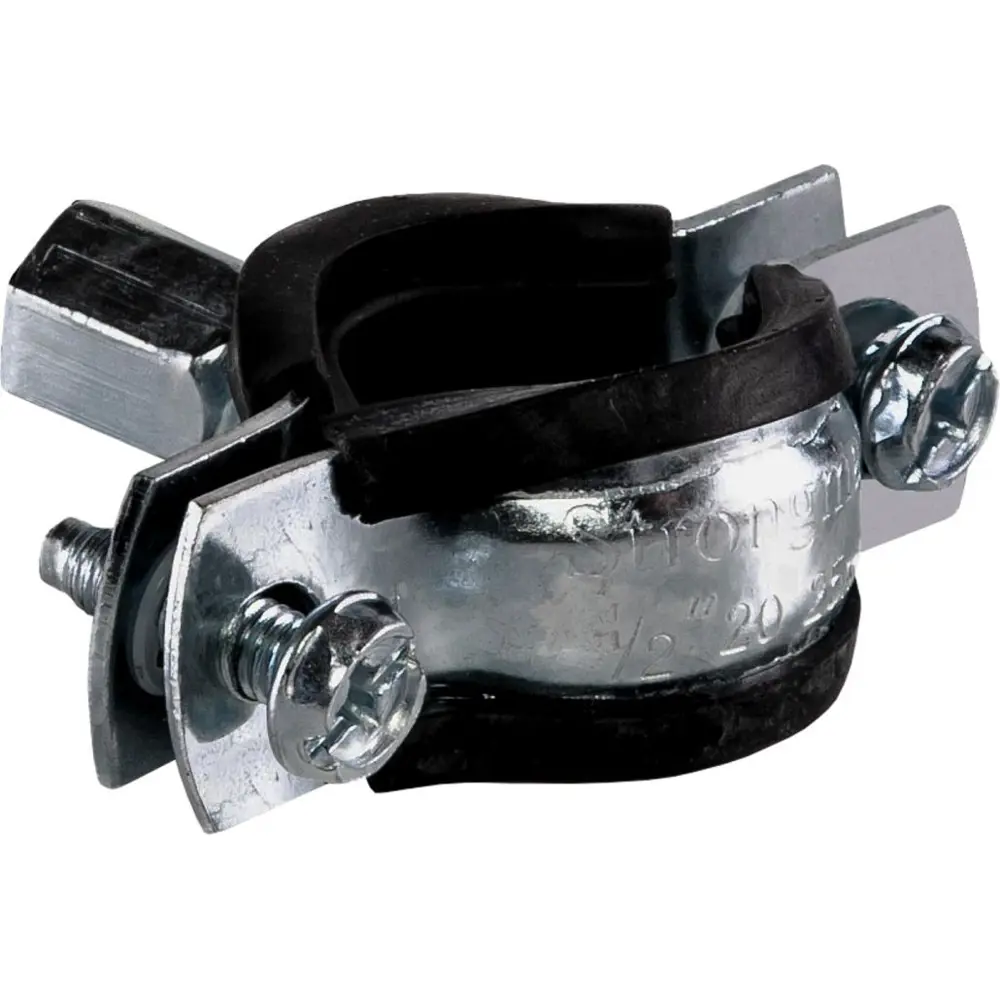 Фото Трубный хомут Strongman с резиновой прокладкой М8/М10 3" 87-92 мм Фото Трубный хомут Strongman с резиновой прокладкой М8/М10 3" 87-92 мм