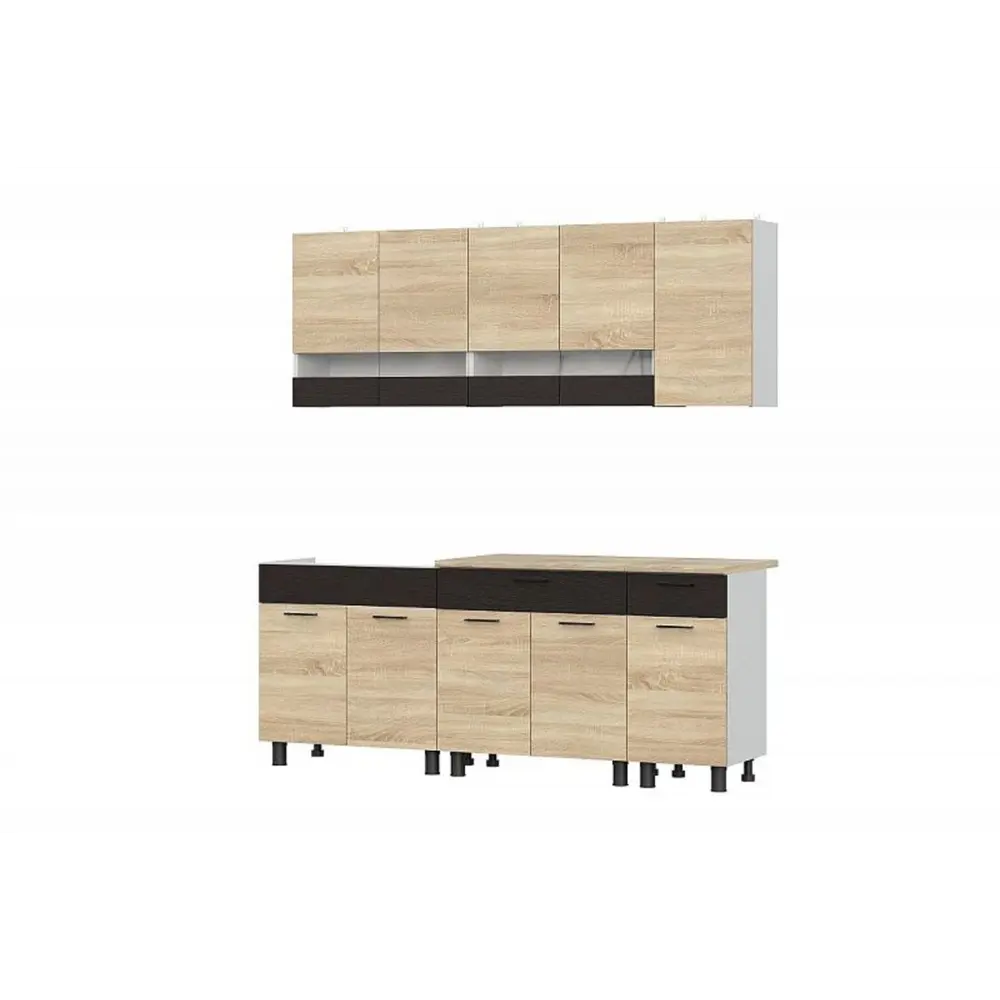 Фото 2 Кухонный гарнитур Sv-Мебель КГ - 2 200x200x60 см ЛДСП цвет бежево-коричневый Фото 2 Кухонный гарнитур Sv-Мебель КГ - 2 200x200x60 см ЛДСП цвет бежево-коричневый