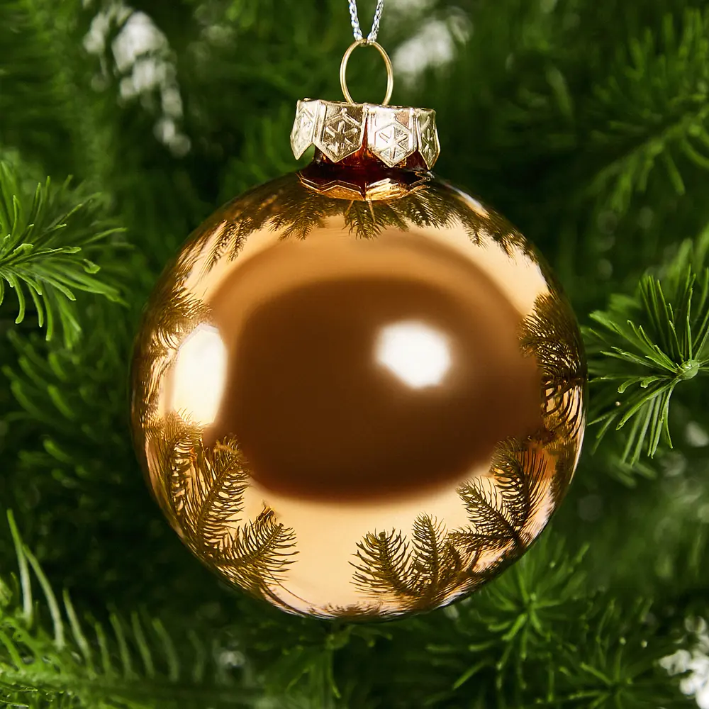 Фото 4 Набор новогодних шаров Christmas ø7 см цвет коричневый 8 шт.