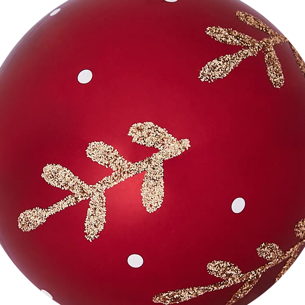 Фото 2 Елочное украшение Шар со шляпкой Christmas ø8 см цвет красный Фото 2 Елочное украшение Шар со шляпкой Christmas ø8 см цвет красный