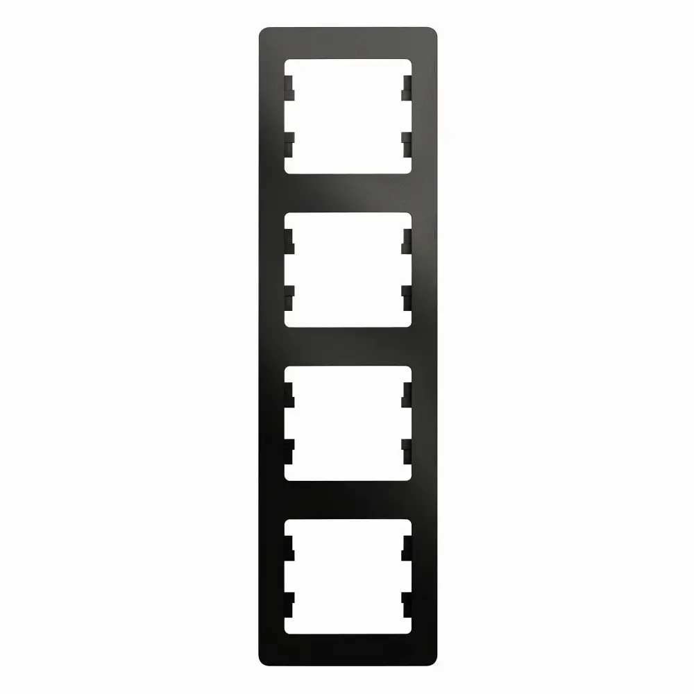 Фото Рамка для розеток и выключателей Schneider electric Glossa 4 поста вертикальная цвет антрацит