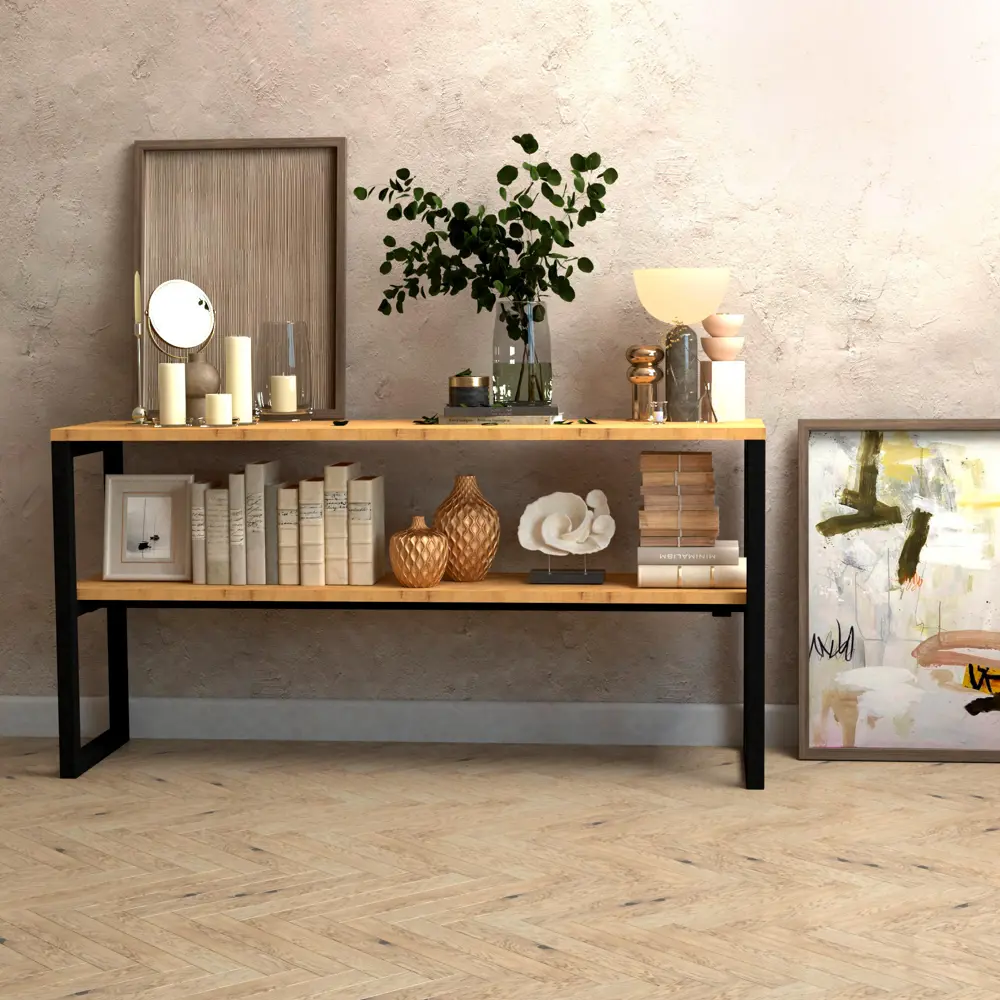 Фото 4 Тумба под телевизор Mags СКЛ07-00030 100x50x27 см дерево/металл цвет коричневый Фото 4 Тумба под телевизор Mags СКЛ07-00030 100x50x27 см дерево/металл цвет коричневый