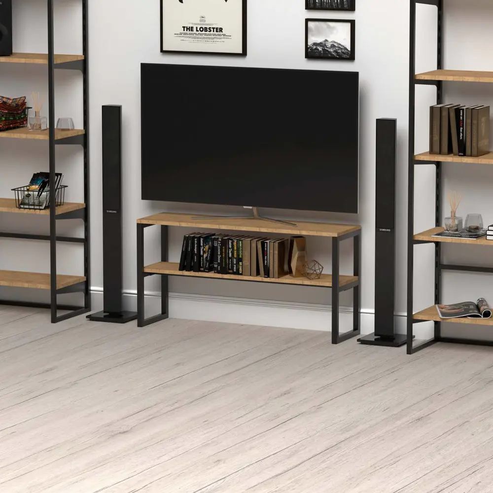 Фото 3 Тумба под телевизор Mags СКЛ07-00030 100x50x27 см дерево/металл цвет коричневый Фото 3 Тумба под телевизор Mags СКЛ07-00030 100x50x27 см дерево/металл цвет коричневый