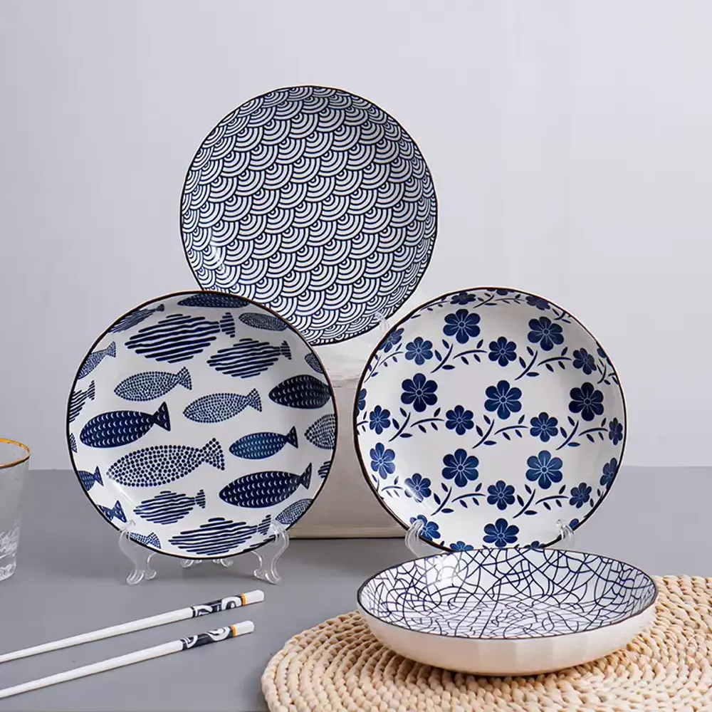 Фото 4 Тарелка Homium Japanese Collection 20x3.50x20 см керамика цвет белый/голубой Фото 4 Тарелка Homium Japanese Collection 20x3.50x20 см керамика цвет белый/голубой