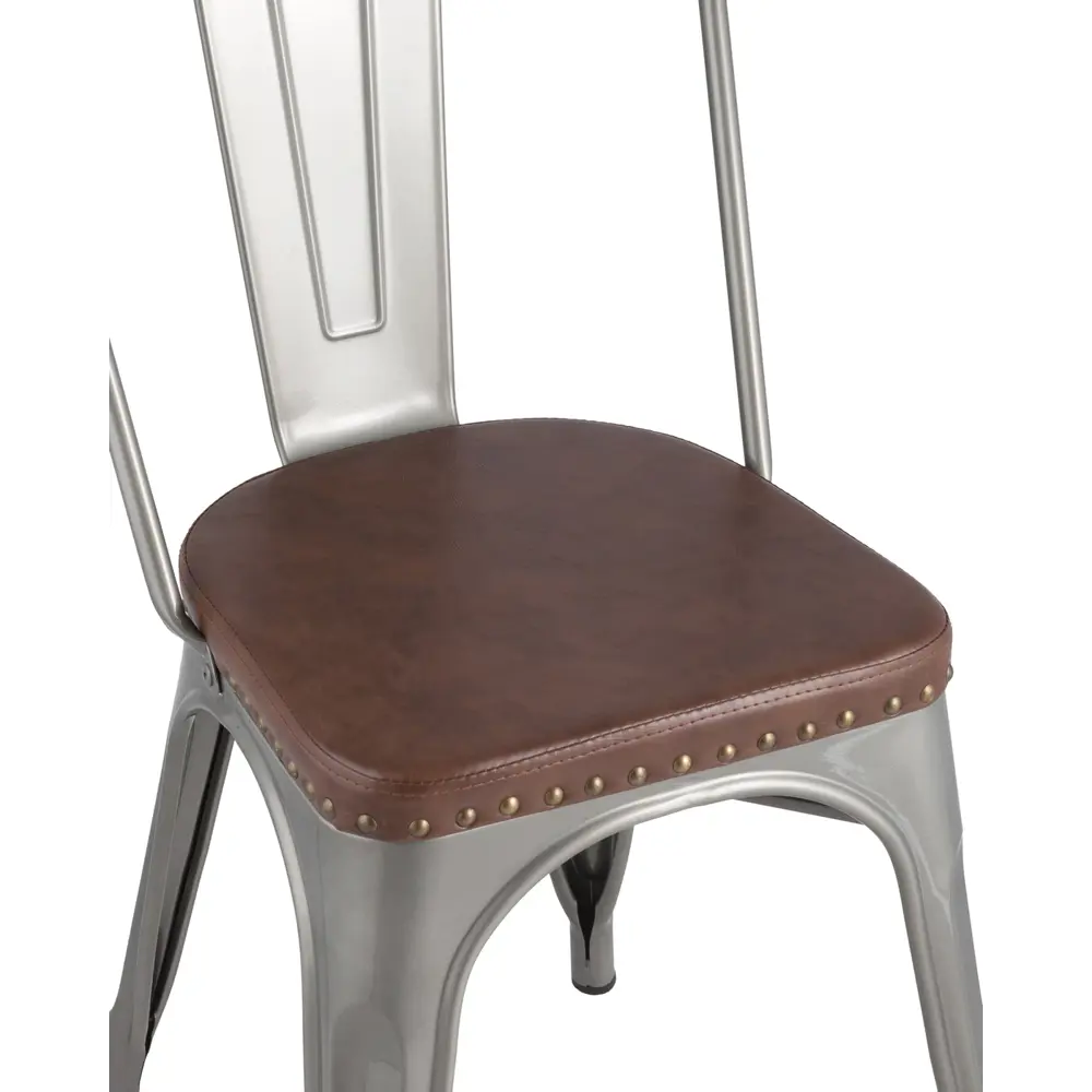 Фото 3 Кухонный стул Stool Group Tolix soft 83x51x44.5 см экокожа цвет серебристый Фото 3 Кухонный стул Stool Group Tolix soft 83x51x44.5 см экокожа цвет серебристый