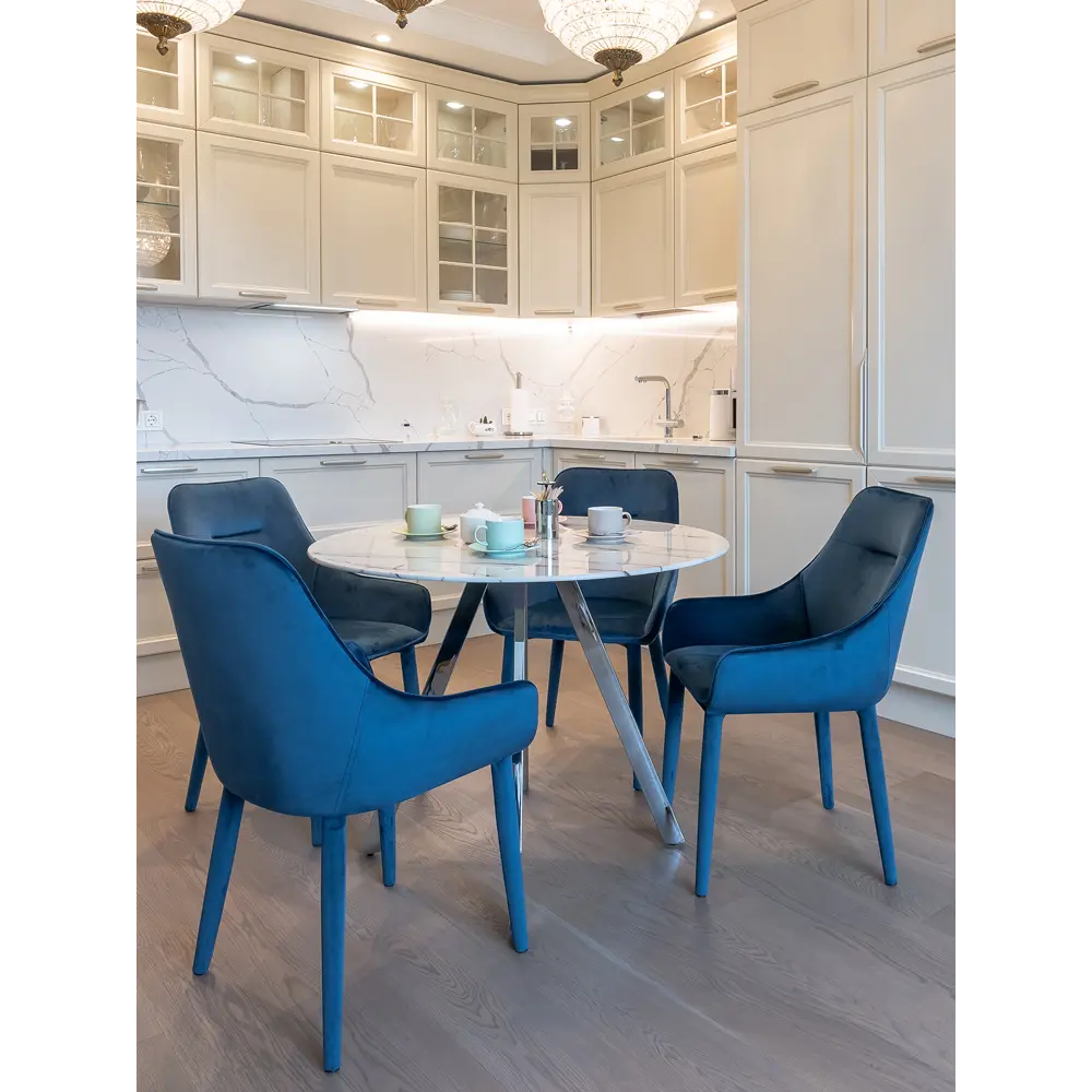 Фото 3 Стул кухонный Стул груп Диана 87x60x47 см велюр цвет сине-зеленый MC101-2 KD HLR-63-HLR-63 LEGS