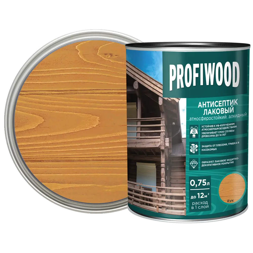 Фото Антисептик Profiwood глянцевый бук 0.7 кг Фото Антисептик Profiwood глянцевый бук 0.7 кг