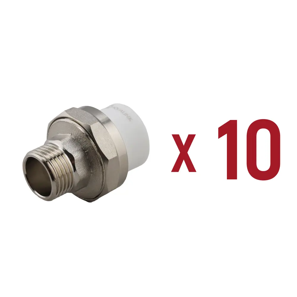 Фото Муфта комбинированная Aqualink 1/2"x20 мм ВП-НР полипропилен 10 шт k16693 Фото Муфта комбинированная Aqualink 1/2"x20 мм ВП-НР полипропилен 10 шт k16693