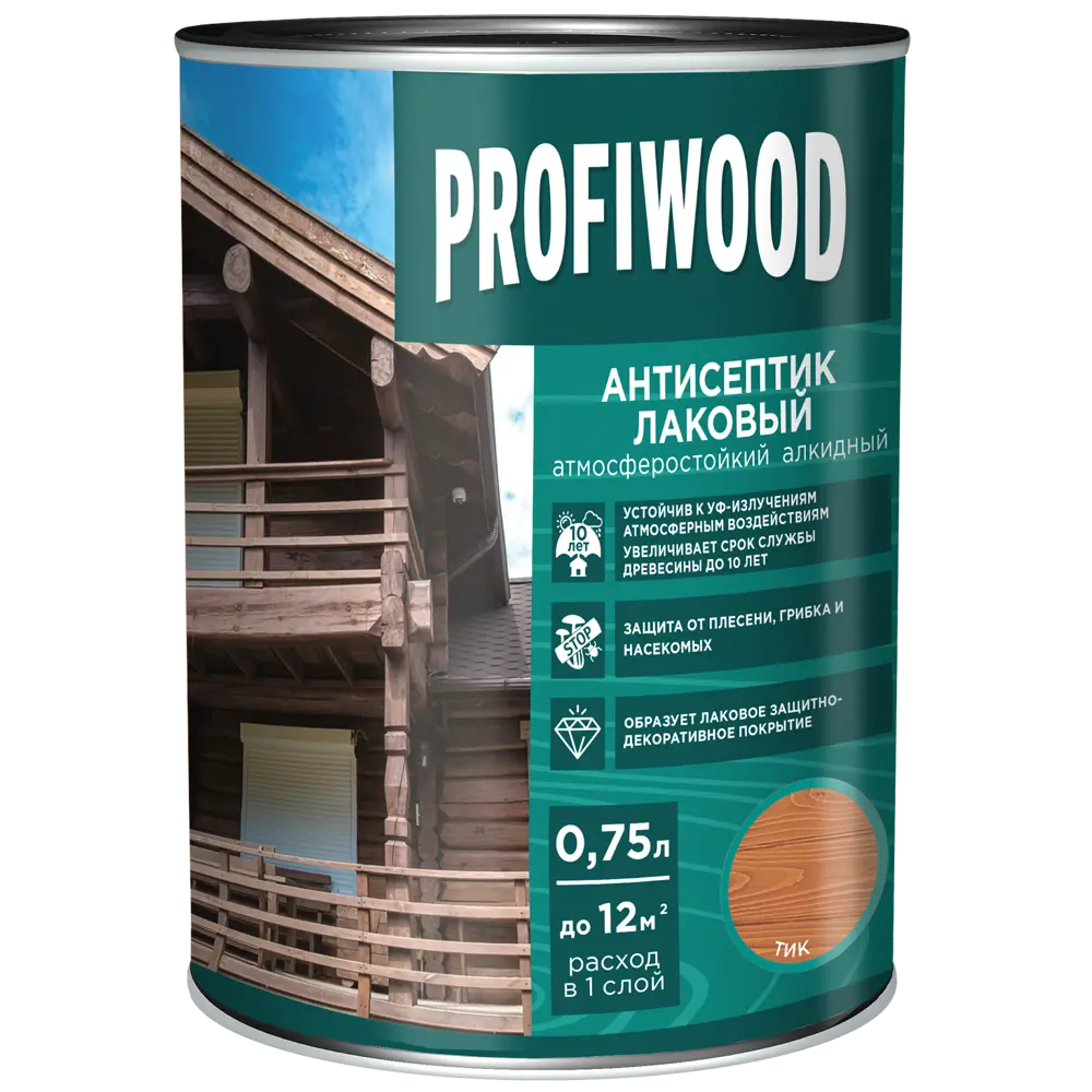 Фото 2 Антисептик Profiwood глянцевый тик 0.7 кг Фото 2 Антисептик Profiwood глянцевый тик 0.7 кг