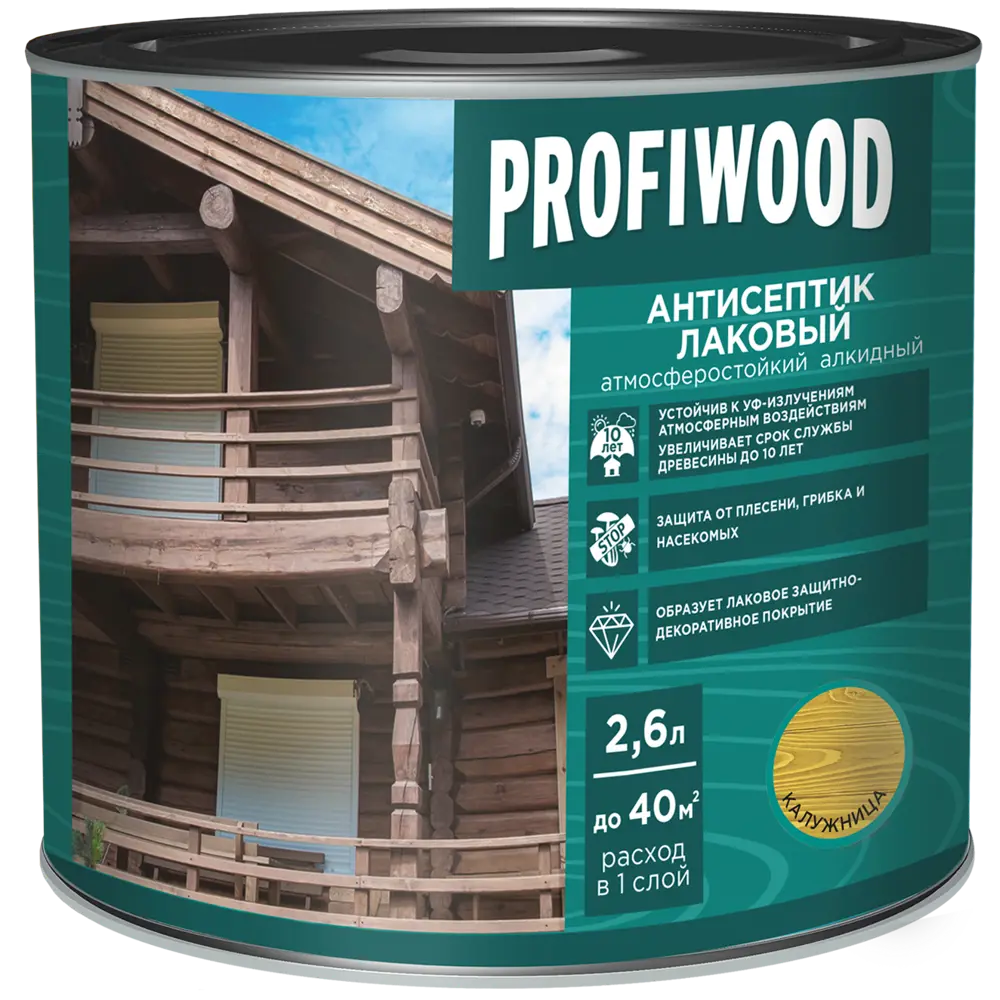 Фото 2 Антисептик Profiwood глянцевый калужница 2.4 кг Фото 2 Антисептик Profiwood глянцевый калужница 2.4 кг