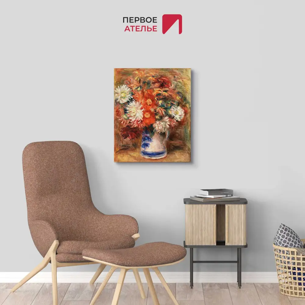 Фото 2 Картина на холсте Первое ателье "Репродукция Огюста Ренуара "Букет" 60x69 см