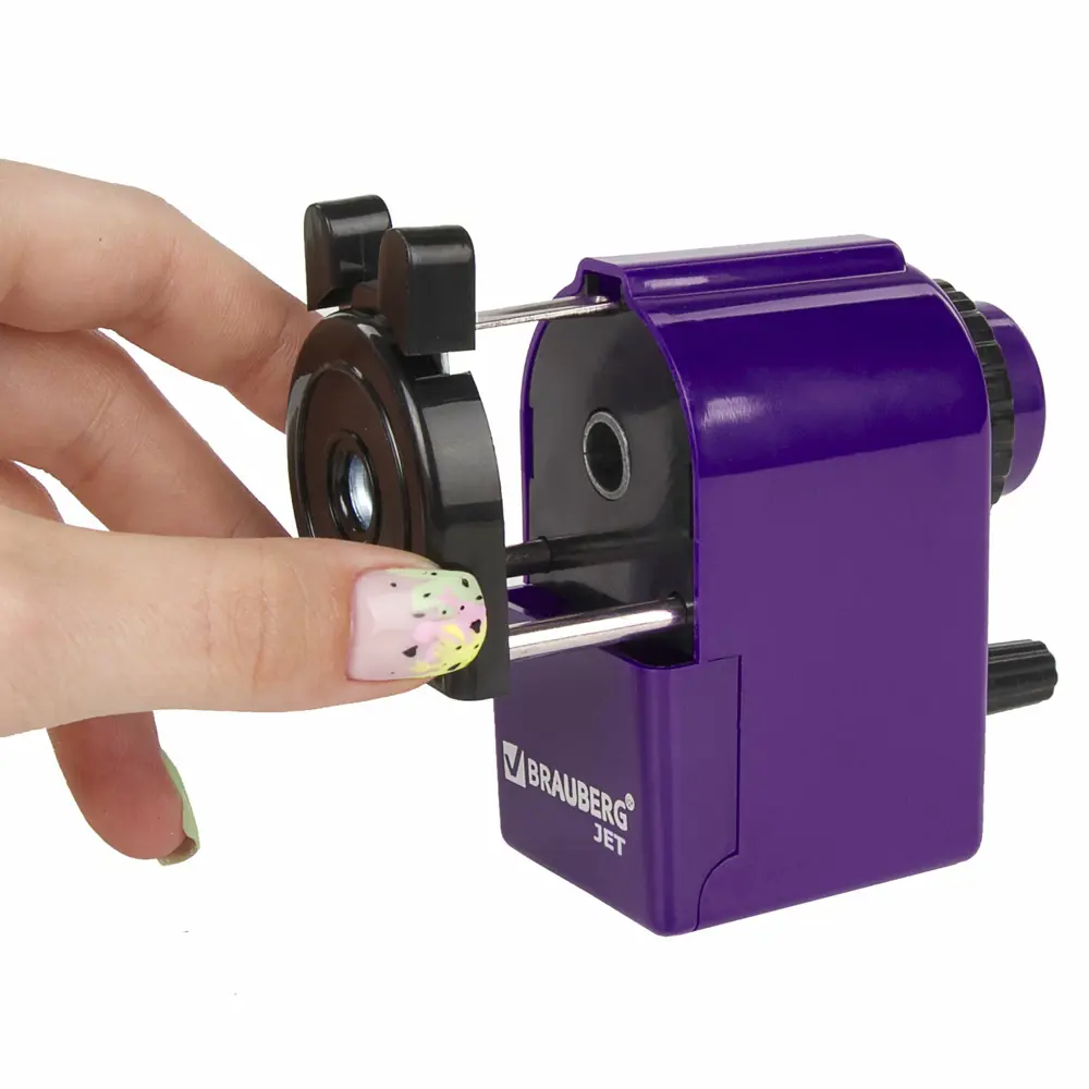 Фото 11 Точилка механическая Brauberg Jet металлический механизм корпус фиолетовый 229569 Фото 11 Точилка механическая Brauberg Jet металлический механизм корпус фиолетовый 229569