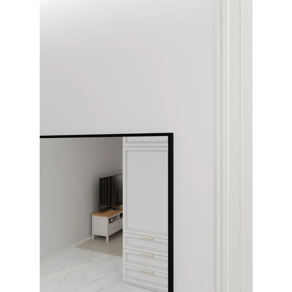 Фото 4 Зеркало интерьерное в алюминиевой раме настенное ONE Mirror 160x80 см черное Фото 4 Зеркало интерьерное в алюминиевой раме настенное ONE Mirror 160x80 см черное