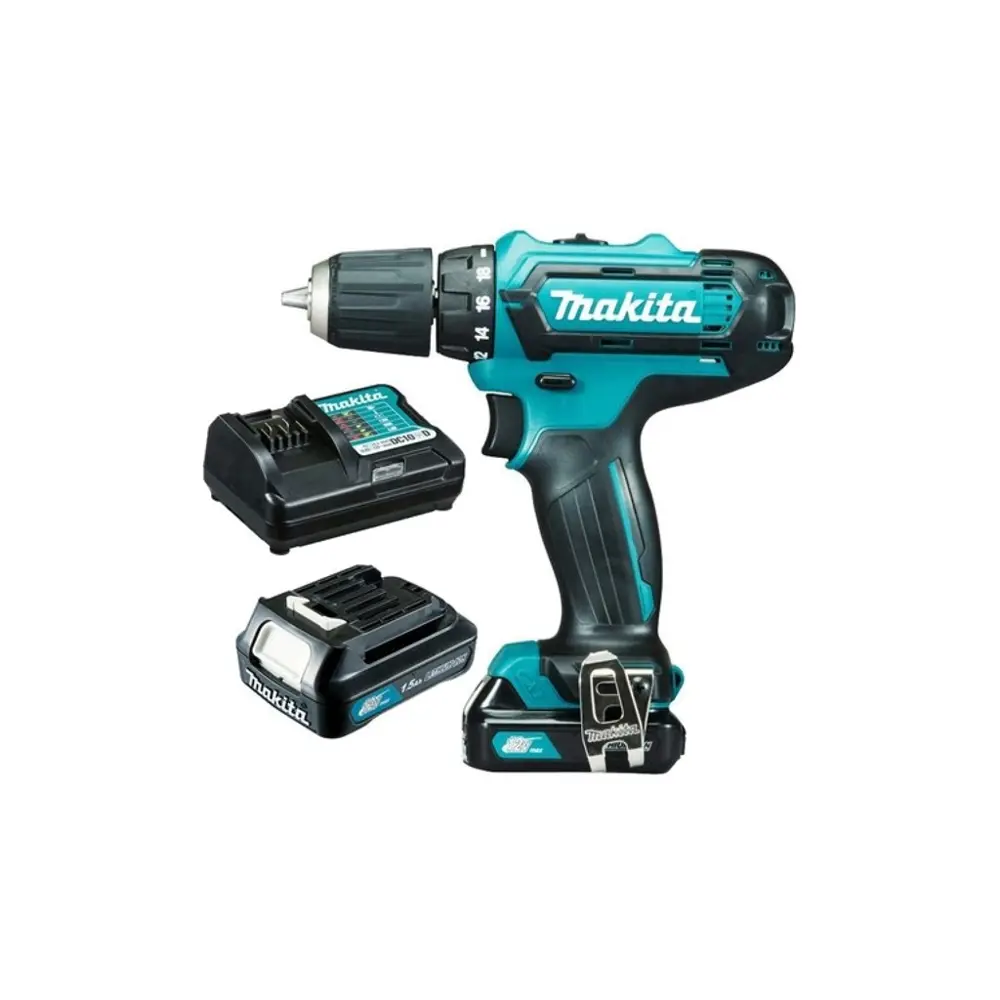 Фото Дрель-шуруповерт аккумуляторная Makita DF333DWYE, 12 В Li-Ion 2x1.5Ач Фото Дрель-шуруповерт аккумуляторная Makita DF333DWYE, 12 В Li-Ion 2x1.5Ач
