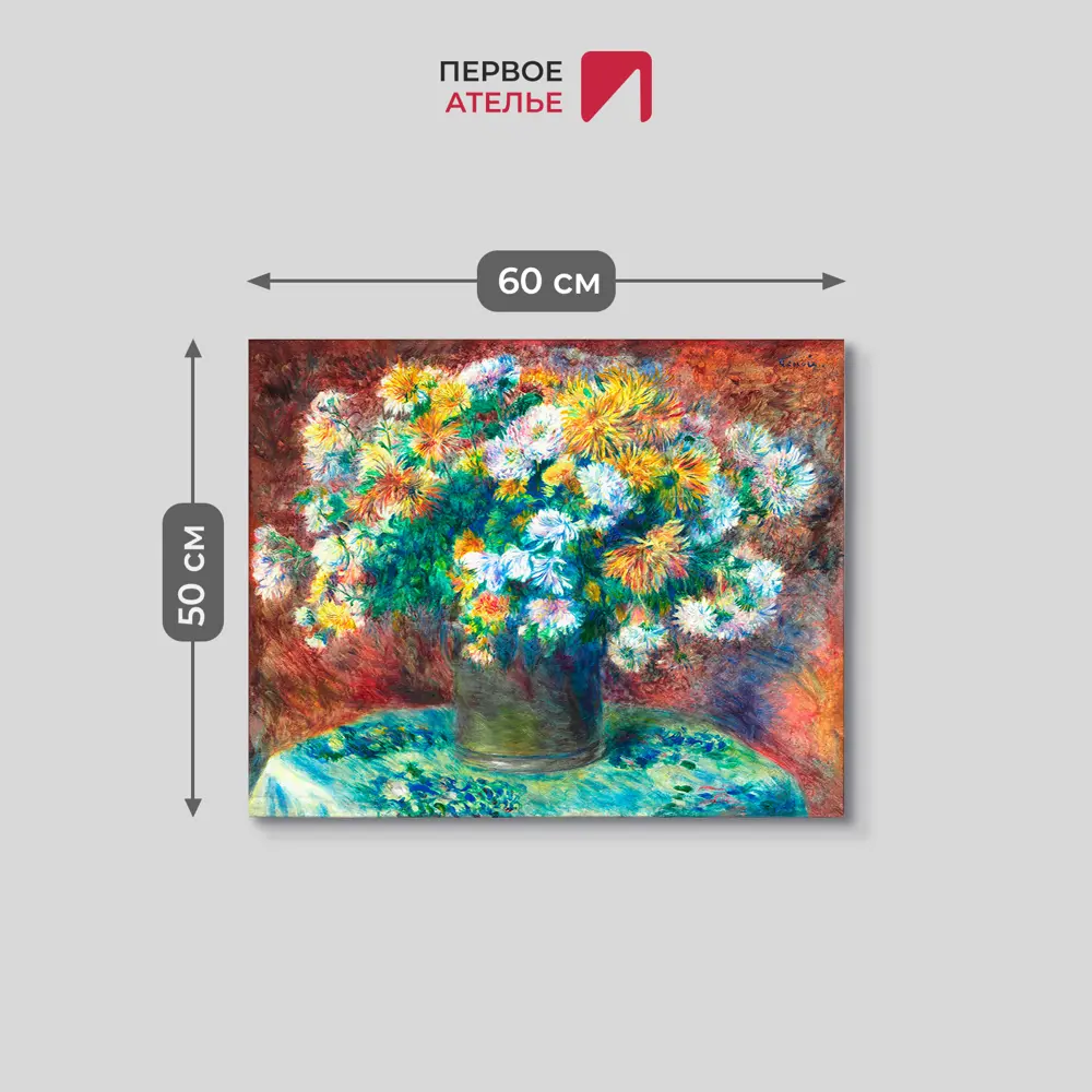 Фото 3 Картина на холсте Первое ателье "Репродукция Огюста Ренуара "Хризантемы" 50x60 см Фото 3 Картина на холсте Первое ателье "Репродукция Огюста Ренуара "Хризантемы" 50x60 см