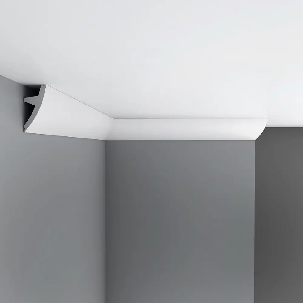 Фото 4 Плинтус потолочный Decomaster D502 полистирол, под подсветку, белый, 73x36x2000 мм Фото 4 Плинтус потолочный Decomaster D502 полистирол, под подсветку, белый, 73x36x2000 мм