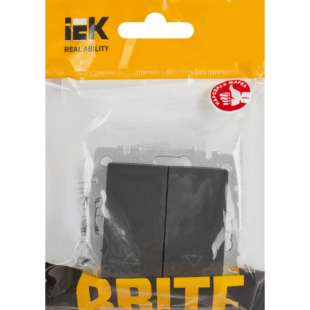 Фото 5 Выключатель встраиваемый IEK Brite жалюзи цвет графит Фото 5 Выключатель встраиваемый IEK Brite жалюзи цвет графит