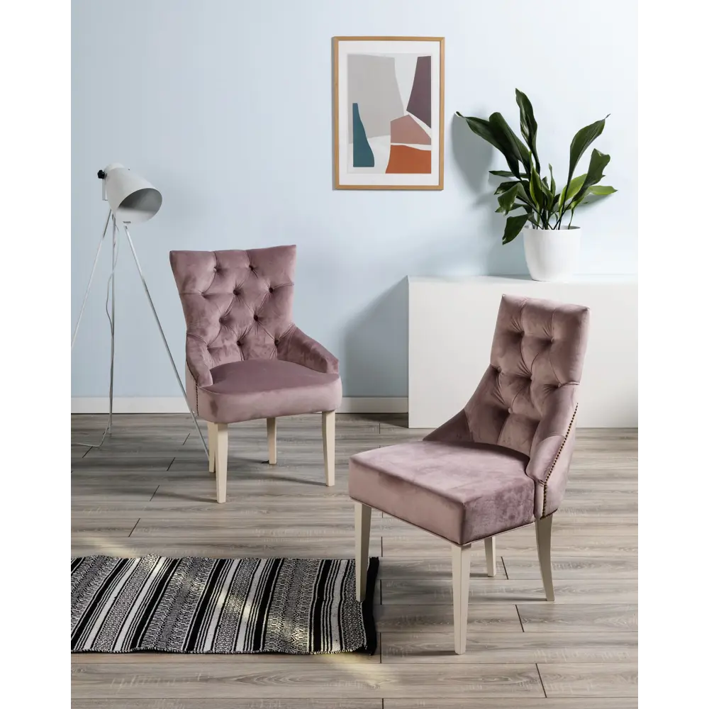 Фото 7 Стул R-Home Ларедо 52x91x65 см микровелюр цвет розовый Фото 7 Стул R-Home Ларедо 52x91x65 см микровелюр цвет розовый