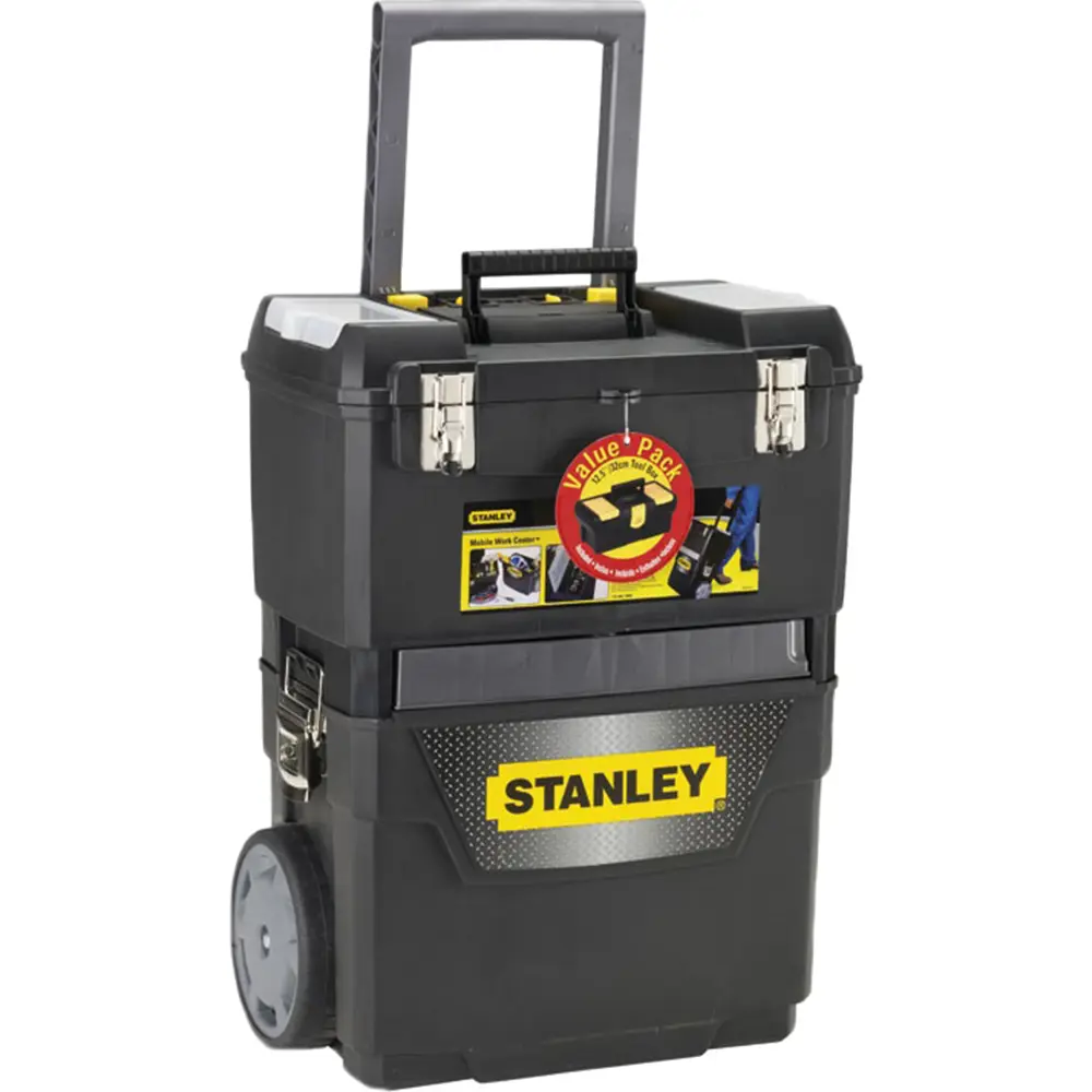 Фото 2 Ящик для инструмента Stanley IML Mobile Work Center 2 in 1 черно-серый металлопластмассовый 47.3х62.7x30.2 см Фото 2 Ящик для инструмента Stanley IML Mobile Work Center 2 in 1 черно-серый металлопластмассовый 47.3х62.7x30.2 см