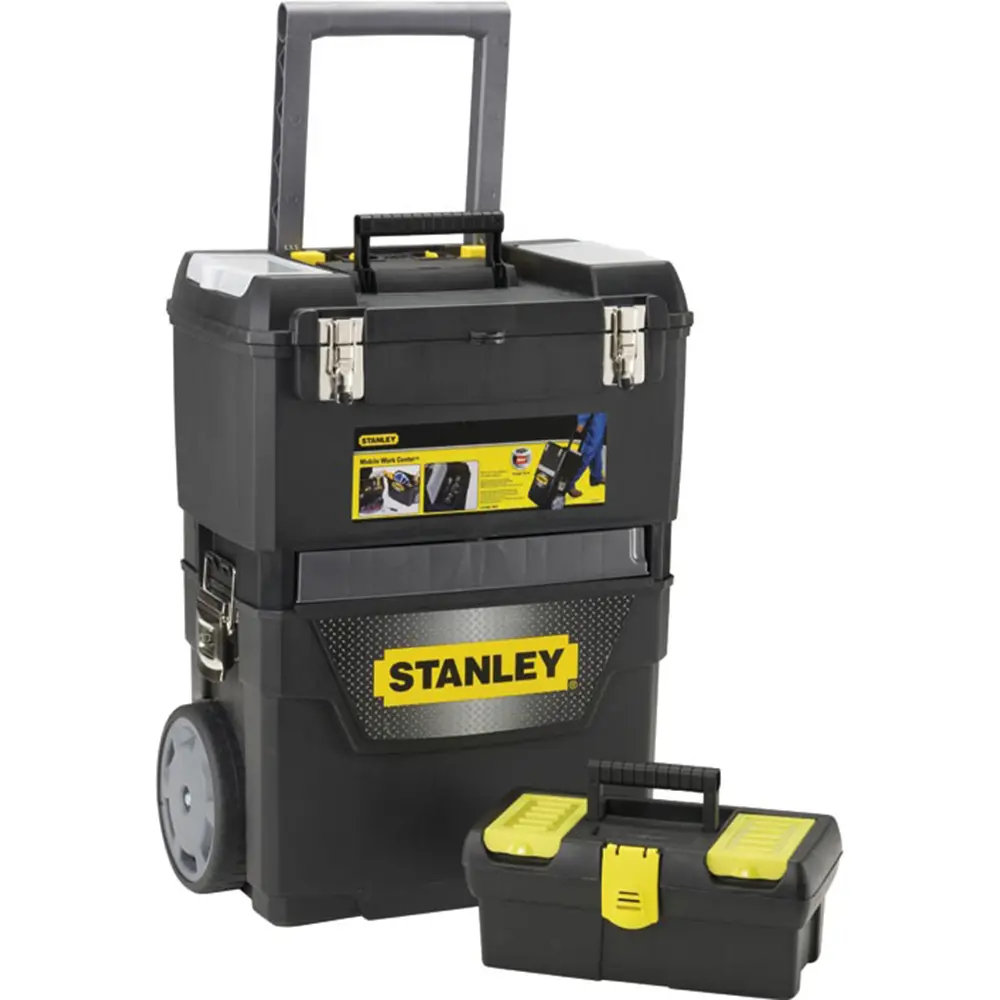 Фото 3 Ящик для инструмента Stanley IML Mobile Work Center 2 in 1 черно-серый металлопластмассовый 47.3х62.7x30.2 см Фото 3 Ящик для инструмента Stanley IML Mobile Work Center 2 in 1 черно-серый металлопластмассовый 47.3х62.7x30.2 см