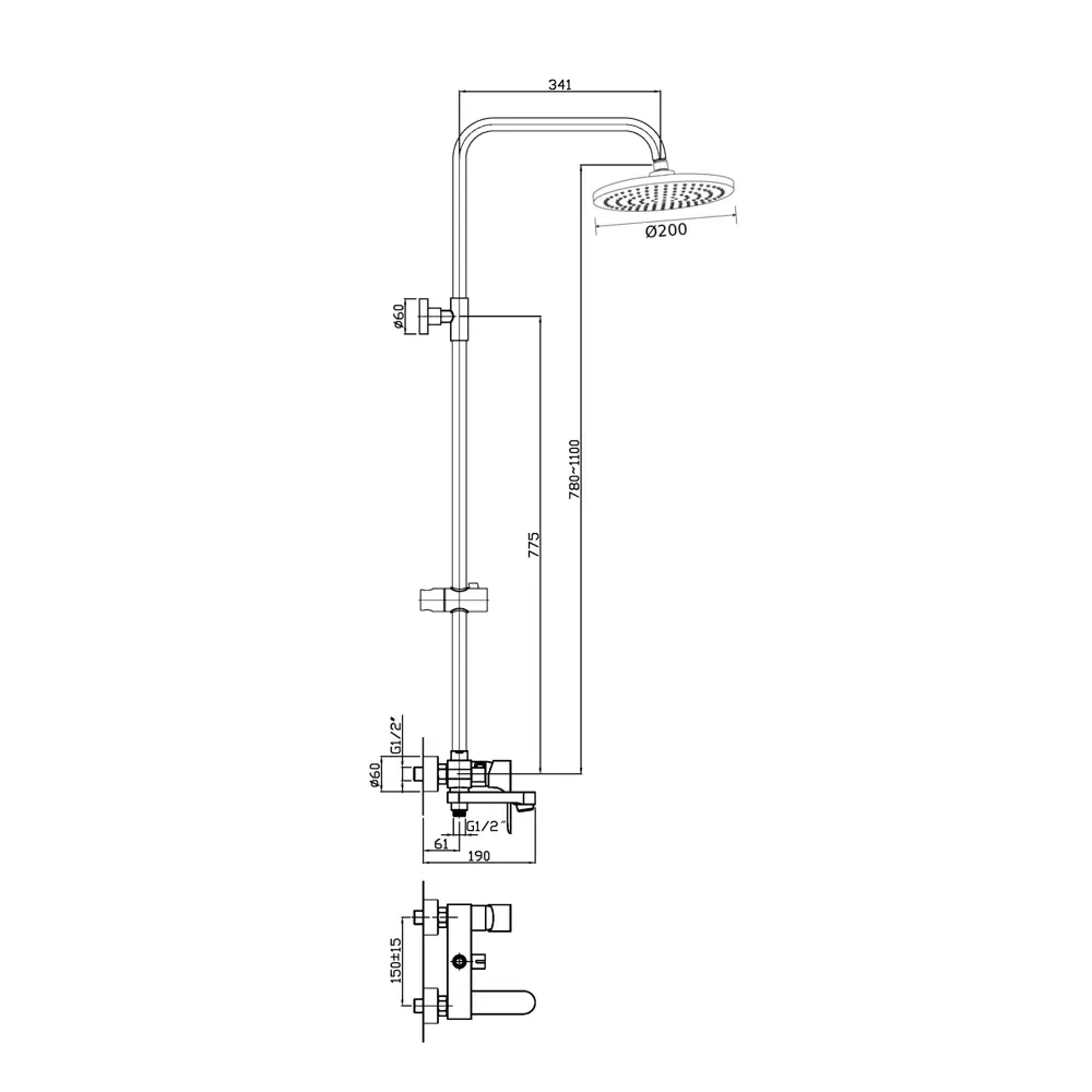 Фото 8 Душевая система Orange Otto LMM22-911cr 4 режимная цвет хром