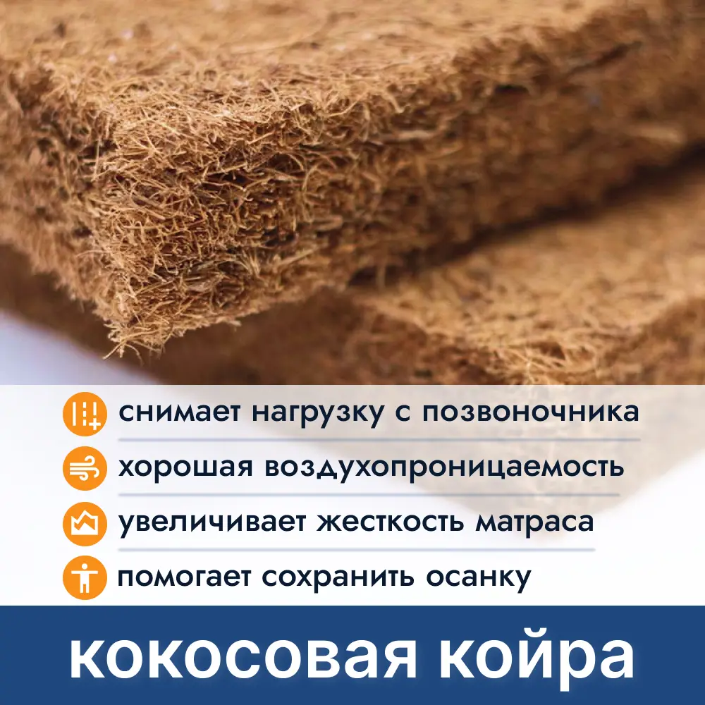 Фото 4 Матрас Капризун Дрим Хард ППУ 100x190 см беспружинный, односпальный, кокосовый Фото 4 Матрас Капризун Дрим Хард ППУ 100x190 см беспружинный, односпальный, кокосовый