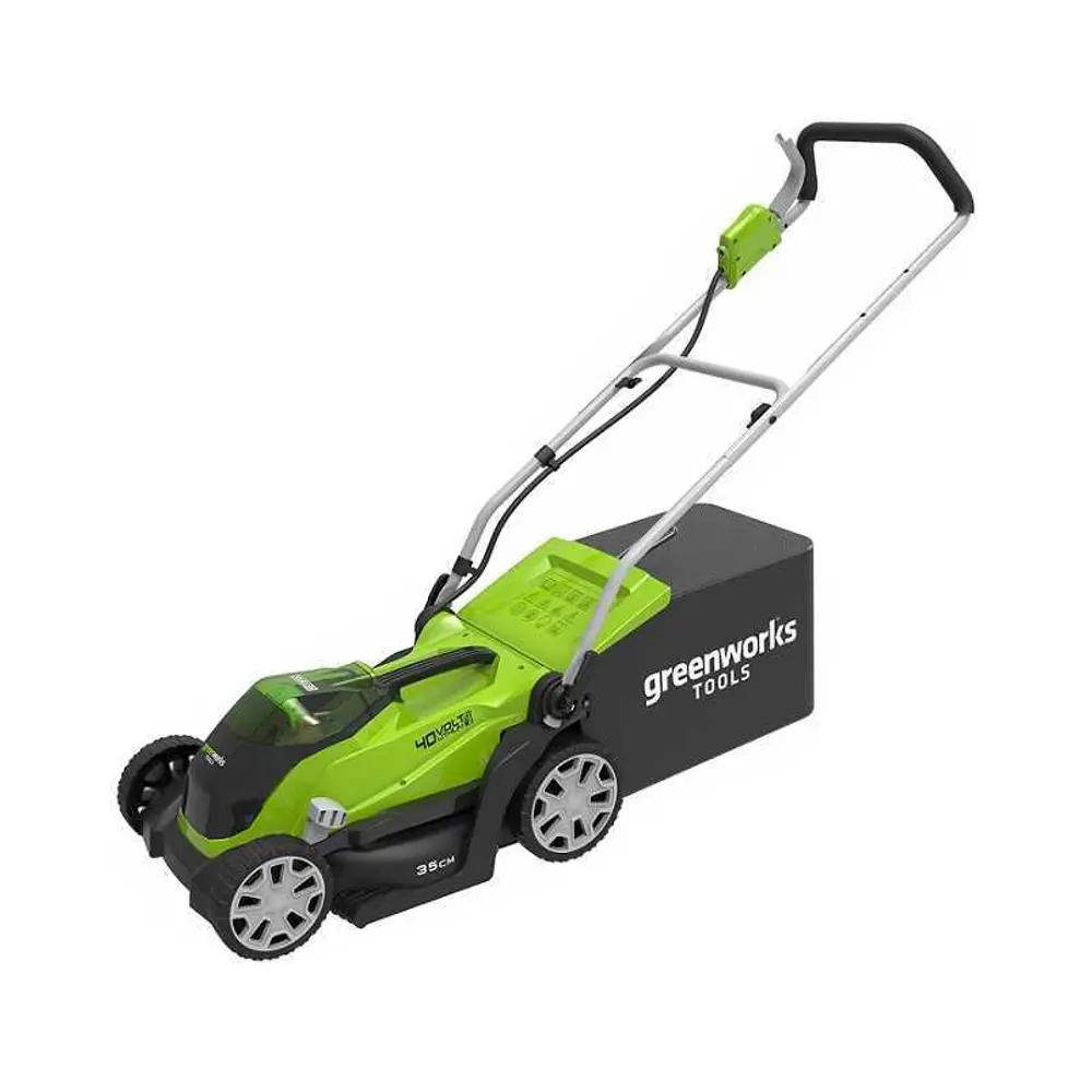 Фото Газонокосилка аккумуляторная Greenworks 2501907UB 40V G40LM35K4 35 см АКБ и ЗУ в комплекте Фото Газонокосилка аккумуляторная Greenworks 2501907UB 40V G40LM35K4 35 см АКБ и ЗУ в комплекте