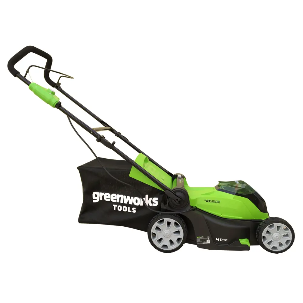 Фото 4 Газонокосилка аккумуляторная Greenworks 40V, G40LM41K6, 40 см АКБ и ЗУ в комплекте Фото 4 Газонокосилка аккумуляторная Greenworks 40V, G40LM41K6, 40 см АКБ и ЗУ в комплекте