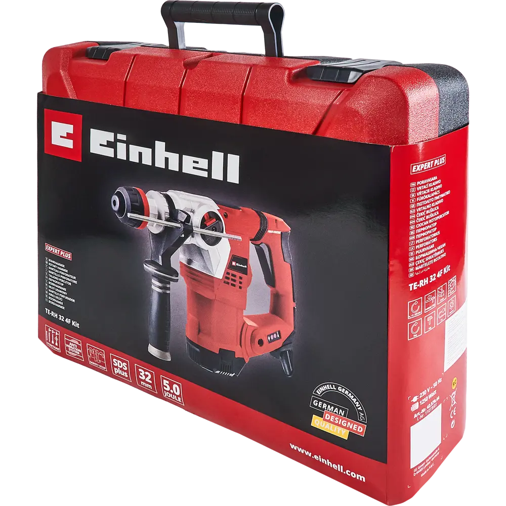 Фото 13 Перфоратор сетевой SDS-plus Einhell TE-RH 32 4F Kit, 1250 Вт, 5 Дж Фото 13 Перфоратор сетевой SDS-plus Einhell TE-RH 32 4F Kit, 1250 Вт, 5 Дж