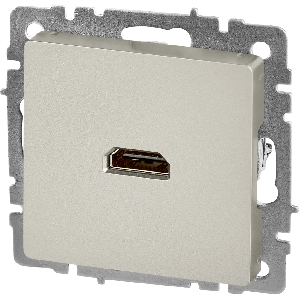 Фото 2 Розетка HDMI встраиваемая IEK Brite РHDMI-0-БрС цвет сталь Фото 2 Розетка HDMI встраиваемая IEK Brite РHDMI-0-БрС цвет сталь