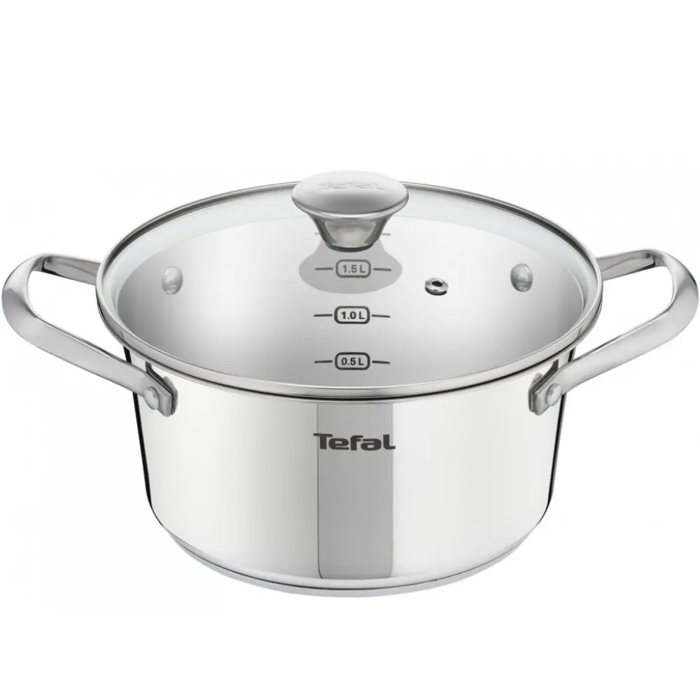 Фото Кастрюля с крышкой 4.8 л Tefal B9074674 нержавеющая сталь цвет серебристый Фото Кастрюля с крышкой 4.8 л Tefal B9074674 нержавеющая сталь цвет серебристый